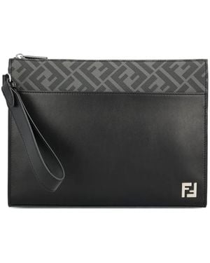 Fendi Ff Squared Clutch - Grau