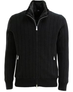 Barba Napoli リブジャケット - ブラック