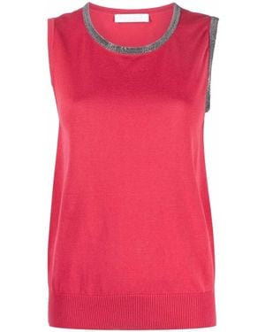 Fabiana Filippi Embellished Fine-Knit Tank Top - Pink