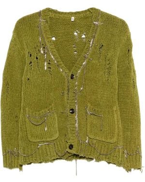 R13 Pins Chains Cardigan - Green