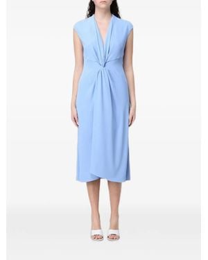 Hanita Twist-Detail Draped Dress - Blue