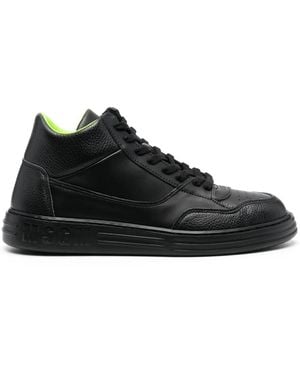 MSGM Logo-Print High-Top Trainers - Black