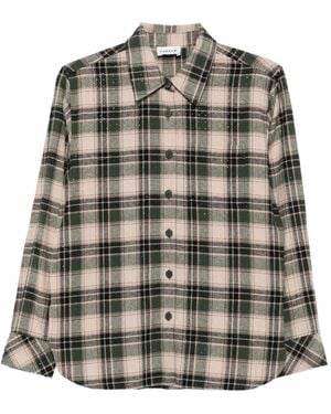 P.A.R.O.S.H. Camisa A Cuadros Con Apliques De Strass - Gris