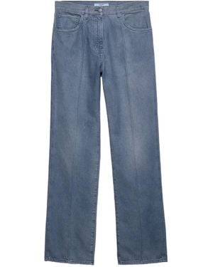 Prada Jean Délavé À Patch Logo - Blue
