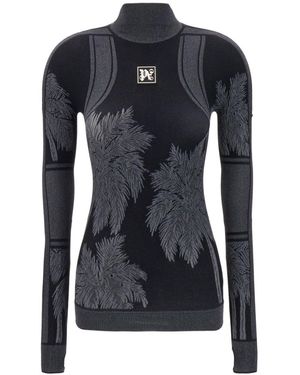 Palm Angels Embroidered Top - Black