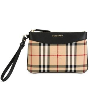 Burberry Karierte Clutch Mit "Horseferry"-Karomuster - Schwarz