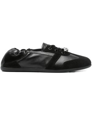 3Juin Olly elastic-top lace-up flats - Negro