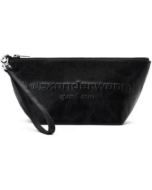 Alexander Wang Punch Wristlet Zip Pouch Bags - Black