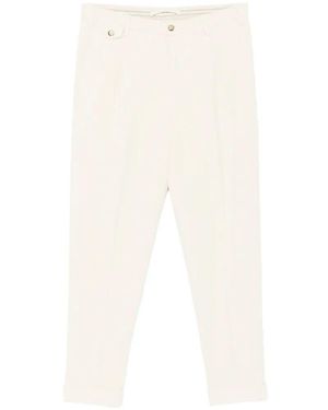 L.B.M. 1911 Pantalones De Pana Con Pinzas - Blanco