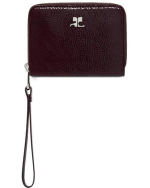 Courreges Metallic Ac Logo Wallet - Purple