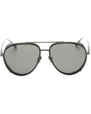 Linda Farrow Dimitri Pilot-Frame Sunglasses - Grey