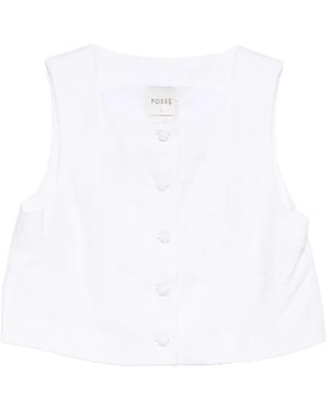 Posse Rio Button Vest Top - White