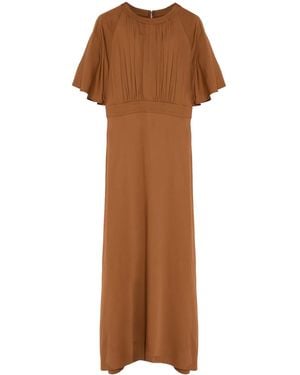 Yves Salomon Belted Dress - Brown