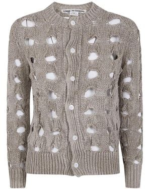 Comme des Garçons Cárdigan Con Aberturas - Gris