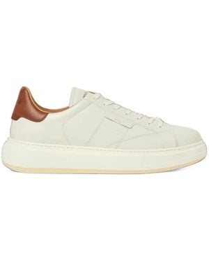 Woolrich Arrow Logo-Embossed Leather Sneakers - White