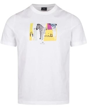 Paul Smith Zebra-Print Short-Sleeve T-Shirt - White