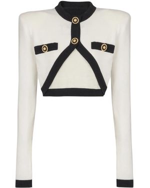 Balmain クロップド カーディガン - ナチュラル