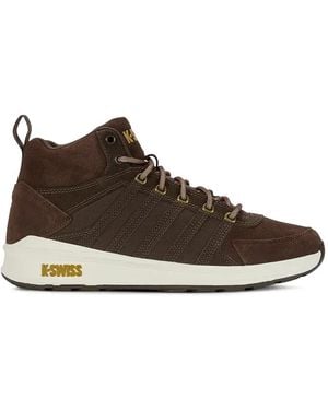 K-swiss Baskets Montantes Vista Trainer À Empiècements En Daim - Brown