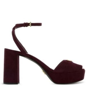 Prada 110Mm Ankle-Strap Platform Sandals - Red