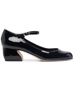 SI ROSSI Buckle-strap Leather Pumps - Black