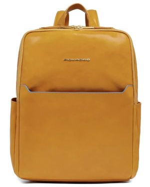 Piquadro Logo-Plaque Backpack - Orange