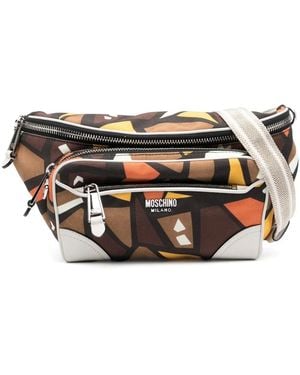 Moschino Abstract-Pattern Belt-Bag - Grey