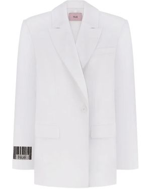 Nue Barcode Oversized Blazer - White