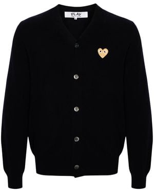 COMME DES GARÇONS PLAY V-Neck Wool Cardigan - Black