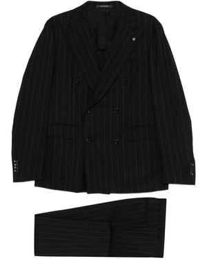 Tagliatore Pinstripe Suit - Black