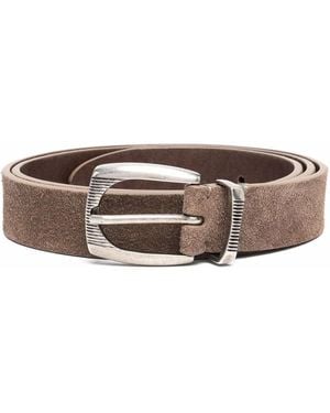 Brunello Cucinelli Buckle-Fastening Suede Belt - Brown