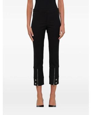 McQueen Cropped Zip Trousers - Black