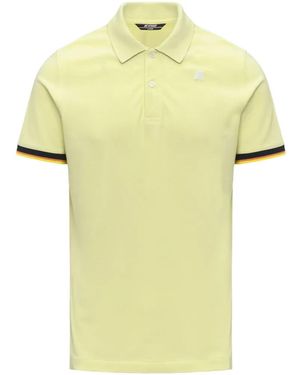 K-Way Vincent Pique Striped-Details Cotton Polo Shirt - Yellow