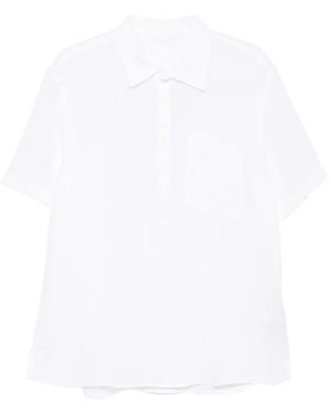 120% Lino Pocket Polo T-Shirt - White