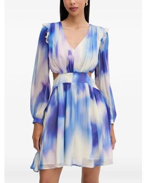 Morgan Ruffled Cut-Out Mini Dress - Blue