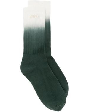 Autry Tye & Dye Embroidered-Logo Socks - Green