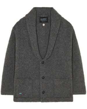 Alanui Finest Shawl-Collar Cardigan - Gray