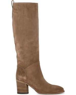 Officine Creative Suede Block-Heel Boots - Brown