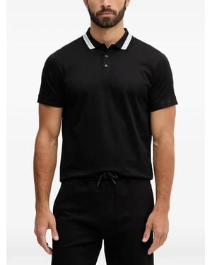 KARL LAGERFELD Logo-Collar Polo Shirt - Black
