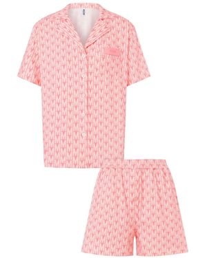Moschino Pyjama Mit Monogramm-Print - Pink