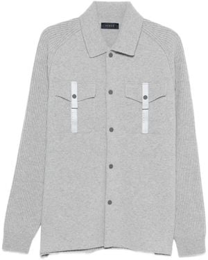 Sease Ribbed-Sleeve Shirt Jacket - Grey