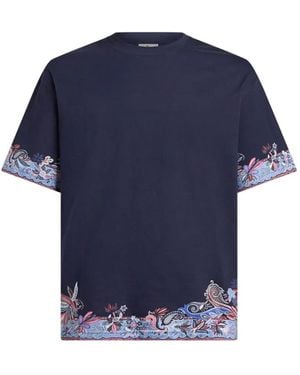 Etro Paisley-Print T-Shirt - Blue