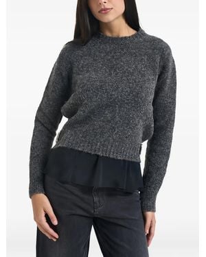 Semicouture Buckle-Detail Layered Jumper - Grey