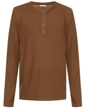 Ami Paris Long Sleeve Top - Brown