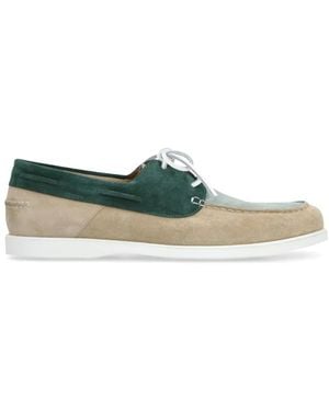 Doucal's Suede Boat Shoes - Green