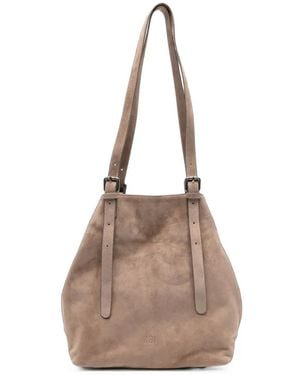 AUTENTICA 504 Galatea Schultertasche Aus Wildleder Mit Schnalle - Natur