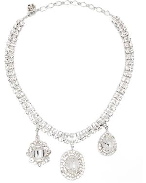 Magda Butrym Crystal-Embellished Double-Chain Necklace - White