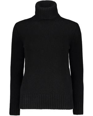 Moorer Ribbed-Knit Roll-Neck Sweater - Black