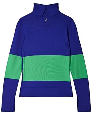Patrizia Pepe Colour-Block Intarsia-Knit Jumper - Blue