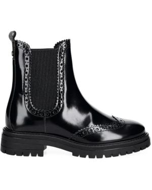 Barbour Fawne Brogue-Detail Chelsea Boots - Black