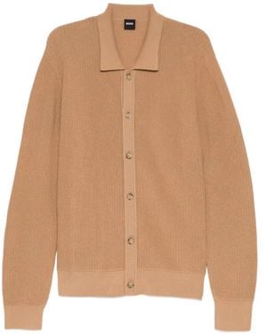 BOSS Logo-Patch Cardigan - Natural